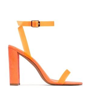 Open toe high heel shoe